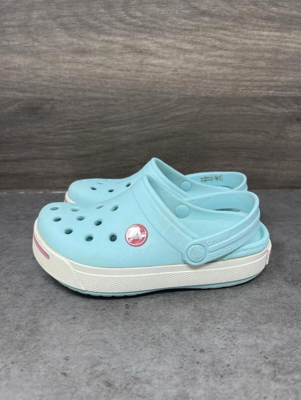 Crocs Crocband Clogs Kids Size 10-11C Toddler Blue White